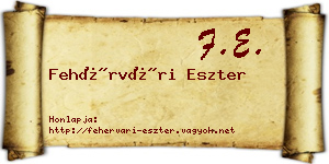 Fehérvári Eszter névjegykártya