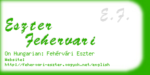 eszter fehervari business card